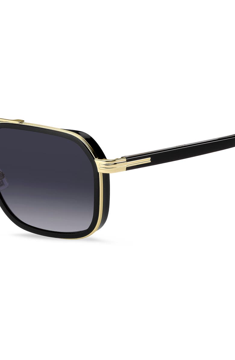 BOSS 55mm Rectangular Sunglasses, Alternate, color, Black Gold/ Dark Grey Sf