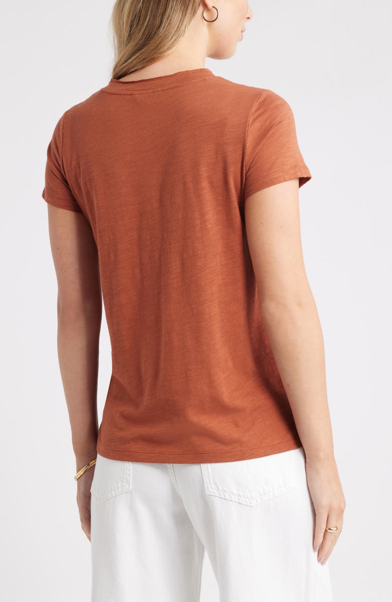 Caslon<sup>®</sup> Cotton & Modal V-Neck T-Shirt, Alternate, color, Rust Sequoia