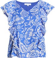 SUGARLIPS Marny Floral Ziva Ruffle Blouse