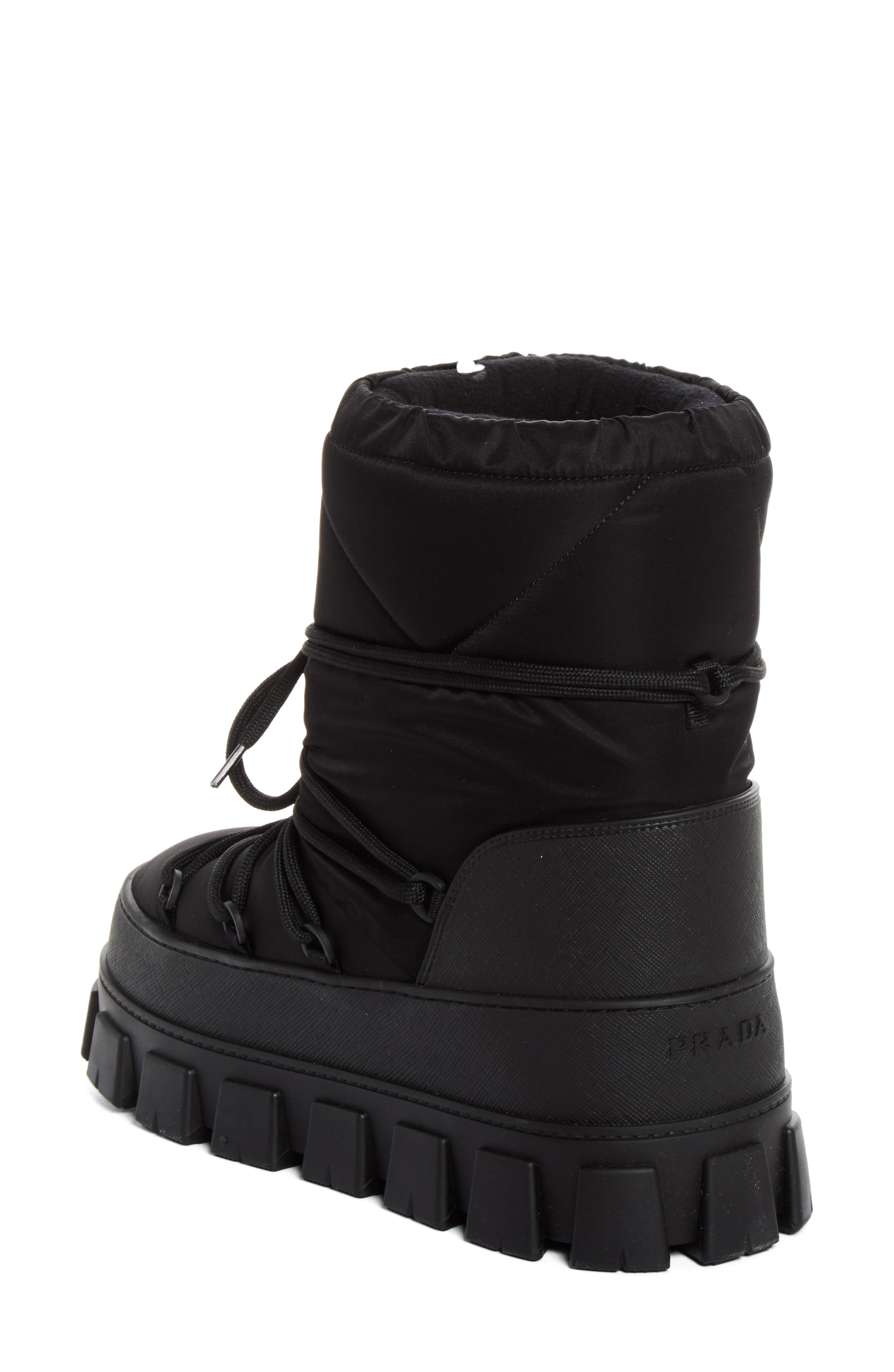 Re-Nylon Gabardine Après Ski Boot, Alternate, color, NERO