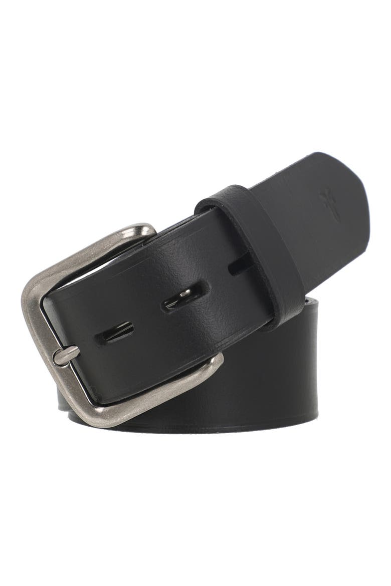Leather Belt, Main, color, BLACK