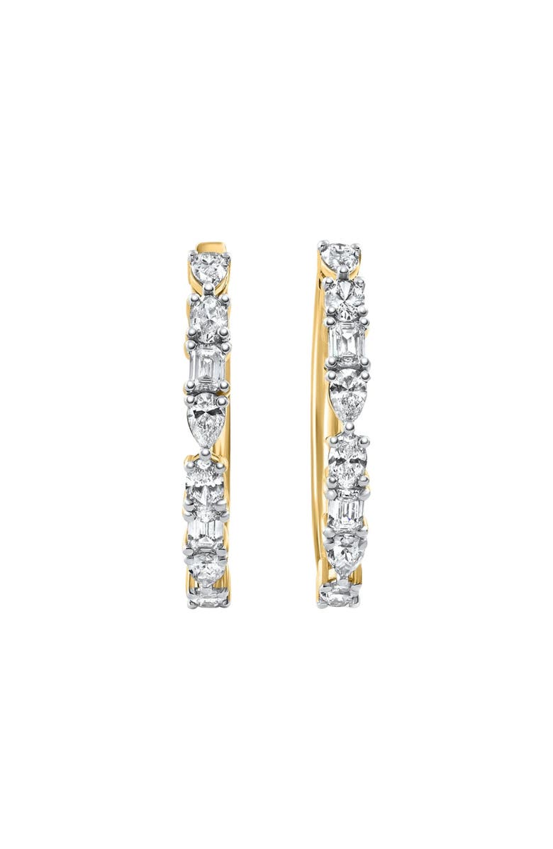 Bliss Diamond 4.34 Ct Multi Fancy Shape Diamond Hoops 14k Gold Lab Grown Women
s Earrings, Alternate, color, White Gold