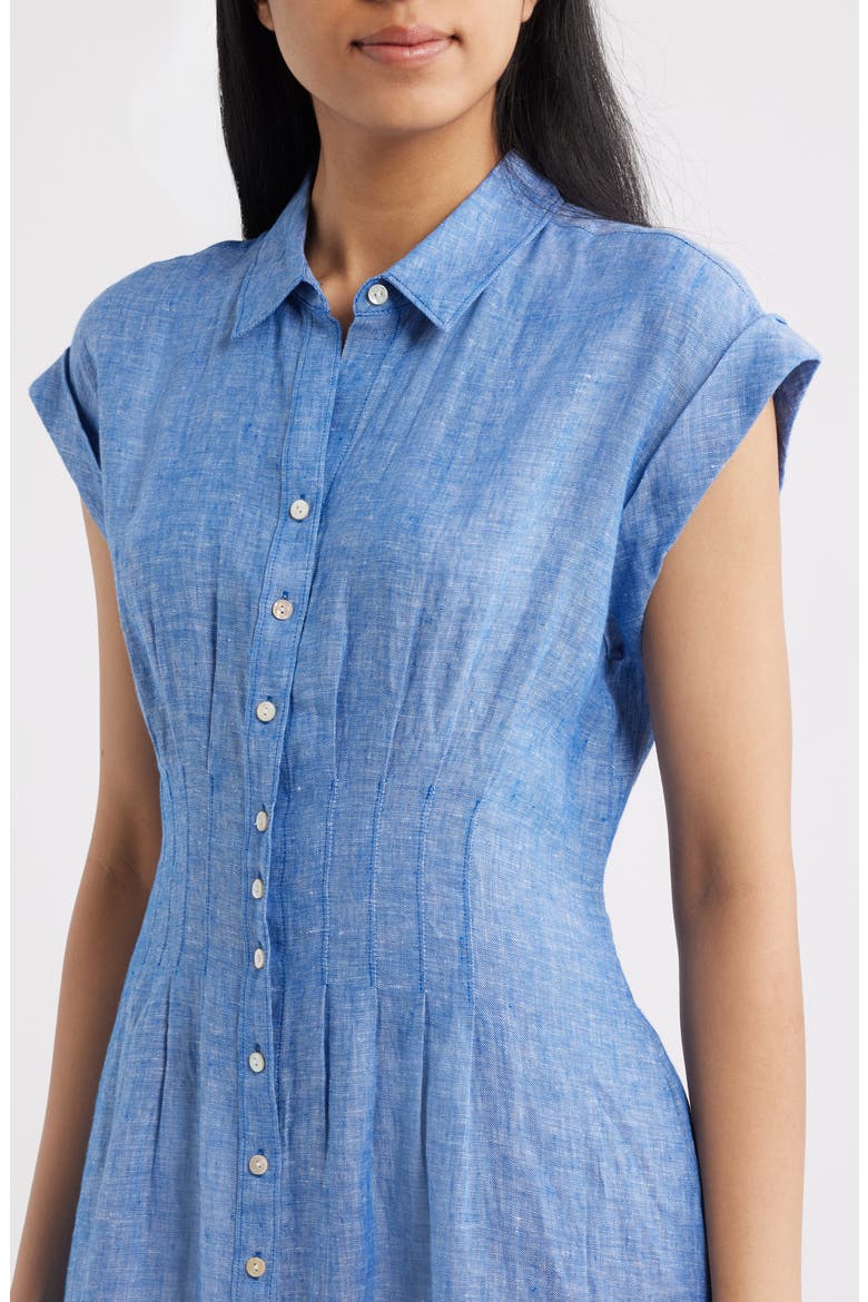 Tonya Linen Shirtdress, Alternate, color, STARLIGHT NAVY X RESORT WHITE