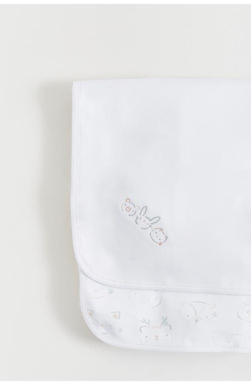 Babycottons Grey Receiving Blanket In Multicolor