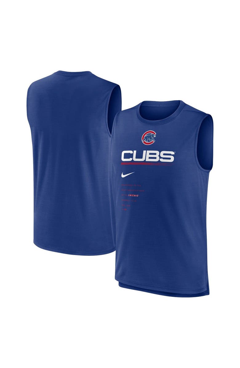 Nike Men's Nike Royal Chicago Cubs Exceed Performance Tank Top, Main, color,