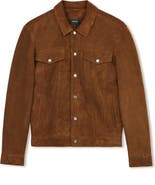 Reiss Edington Goatskin Suede Trucker Jacket