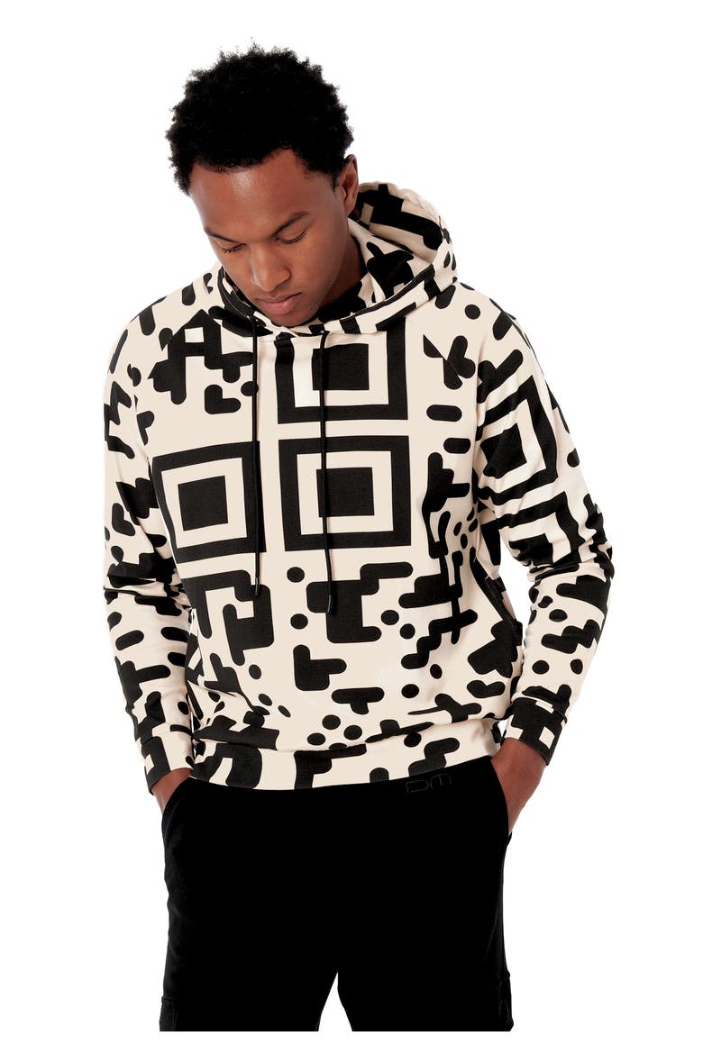 QR Code Hoodie, Alternate, color, Black