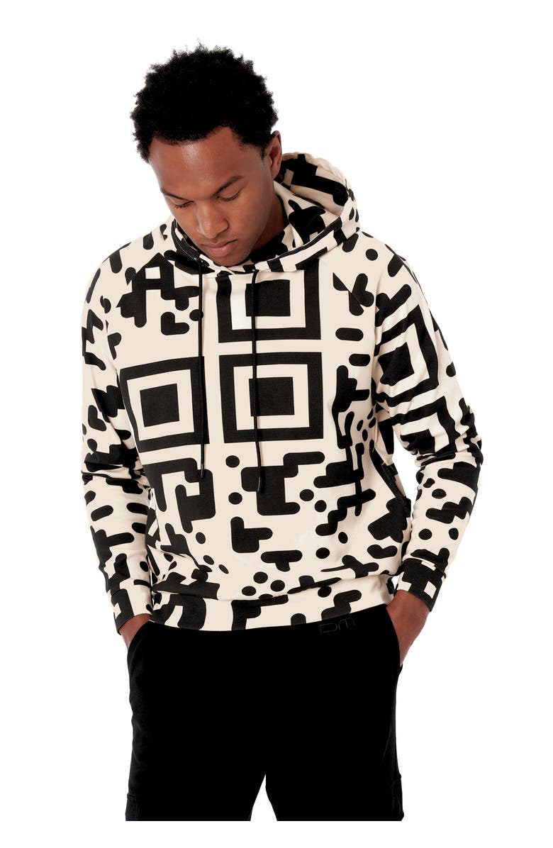 Dai Moda QR Code Hoodie, Alternate, color, Black