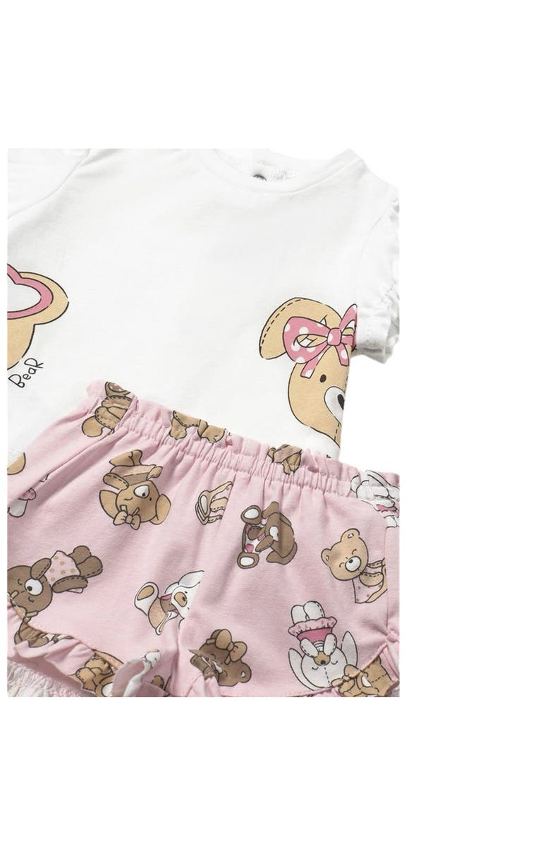 Mayoral Teddy Baby Rose Shorts Set, Alternate, color, Pink