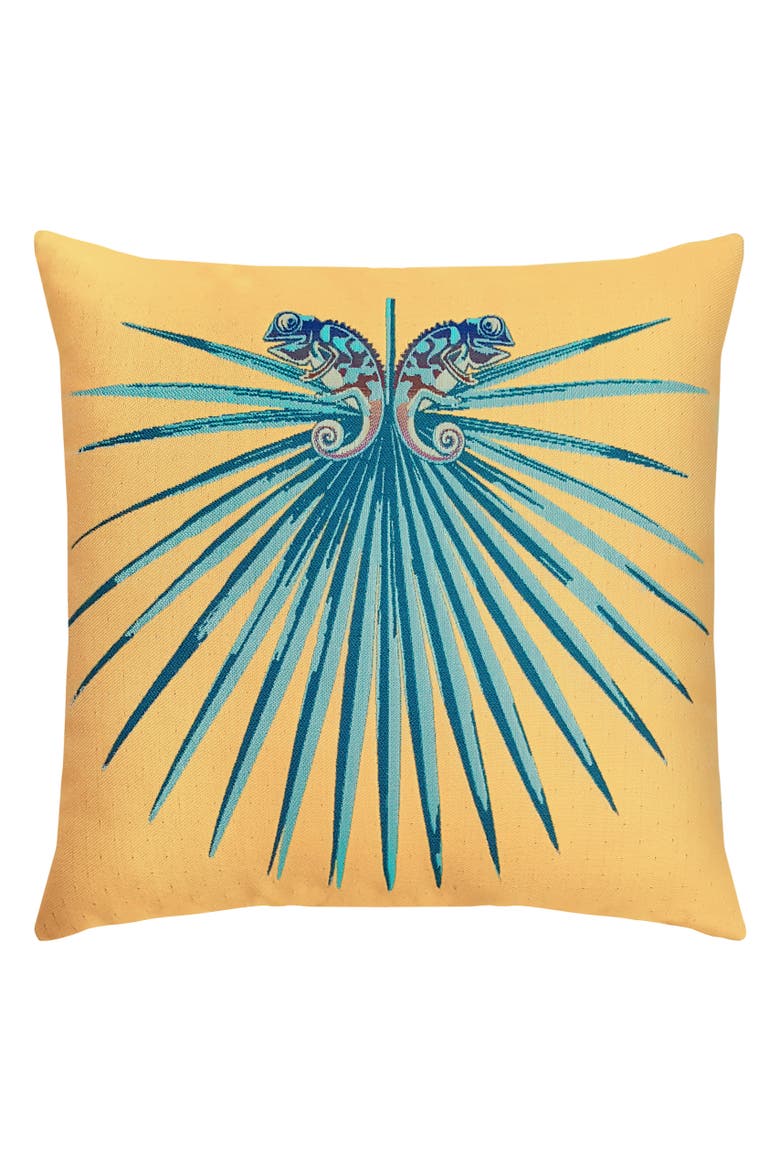 Chameleon Jacquard Indoor & Outdoor Woven Accent Pillow, Main, color, Lagoon
