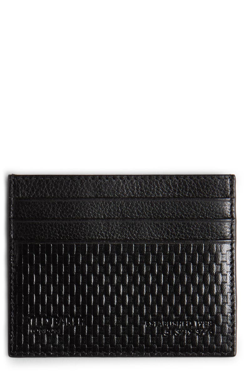 Ted Baker London Dirk Textured Leather Card Holder, Main, color,