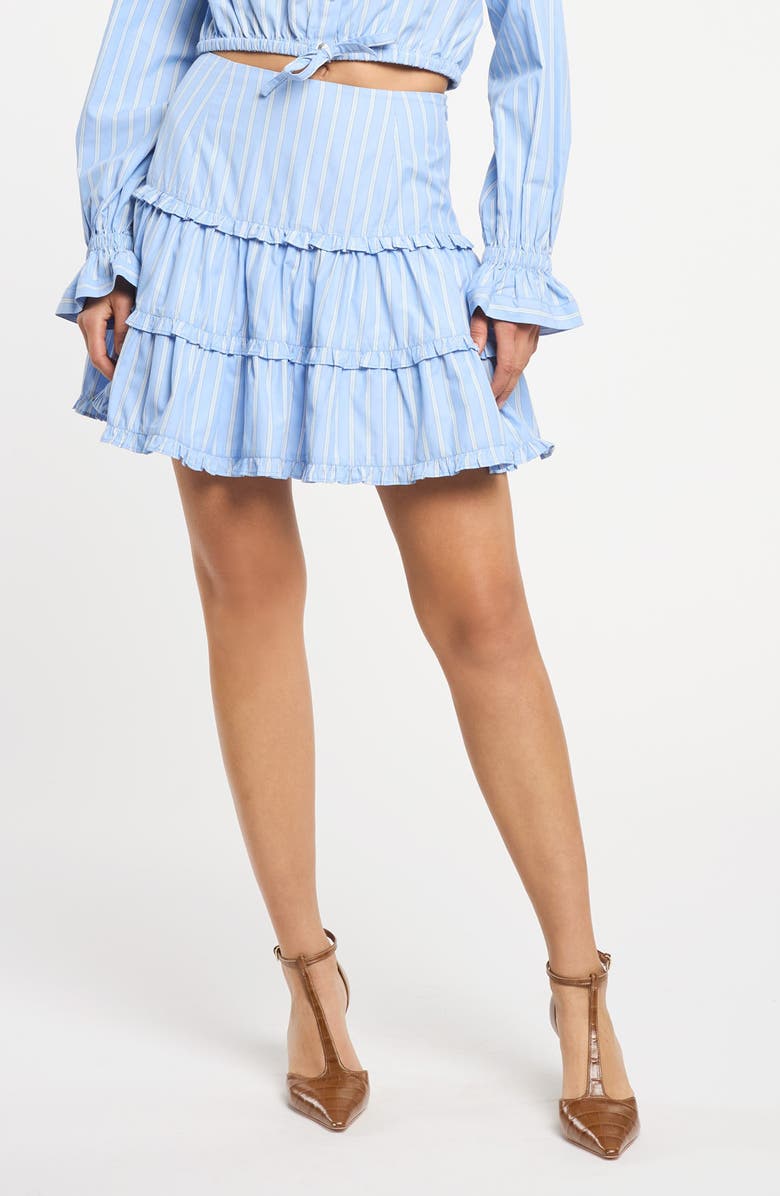 Cinq à Sept Thea Lili Stripe Miniskirt, Main, color, Blue Multi