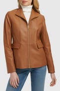 Cole Haan Wing Collar Leather Jacket