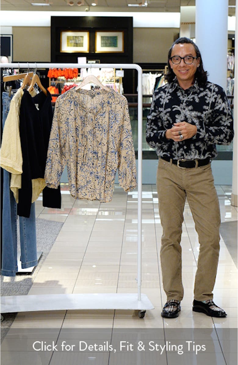 Floral Cotton Peasant Top, sales video thumbnail