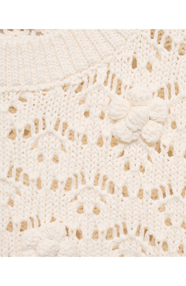 MANGO Open Stitch Short Sleeve Crop Sweater, Alternate, color, 