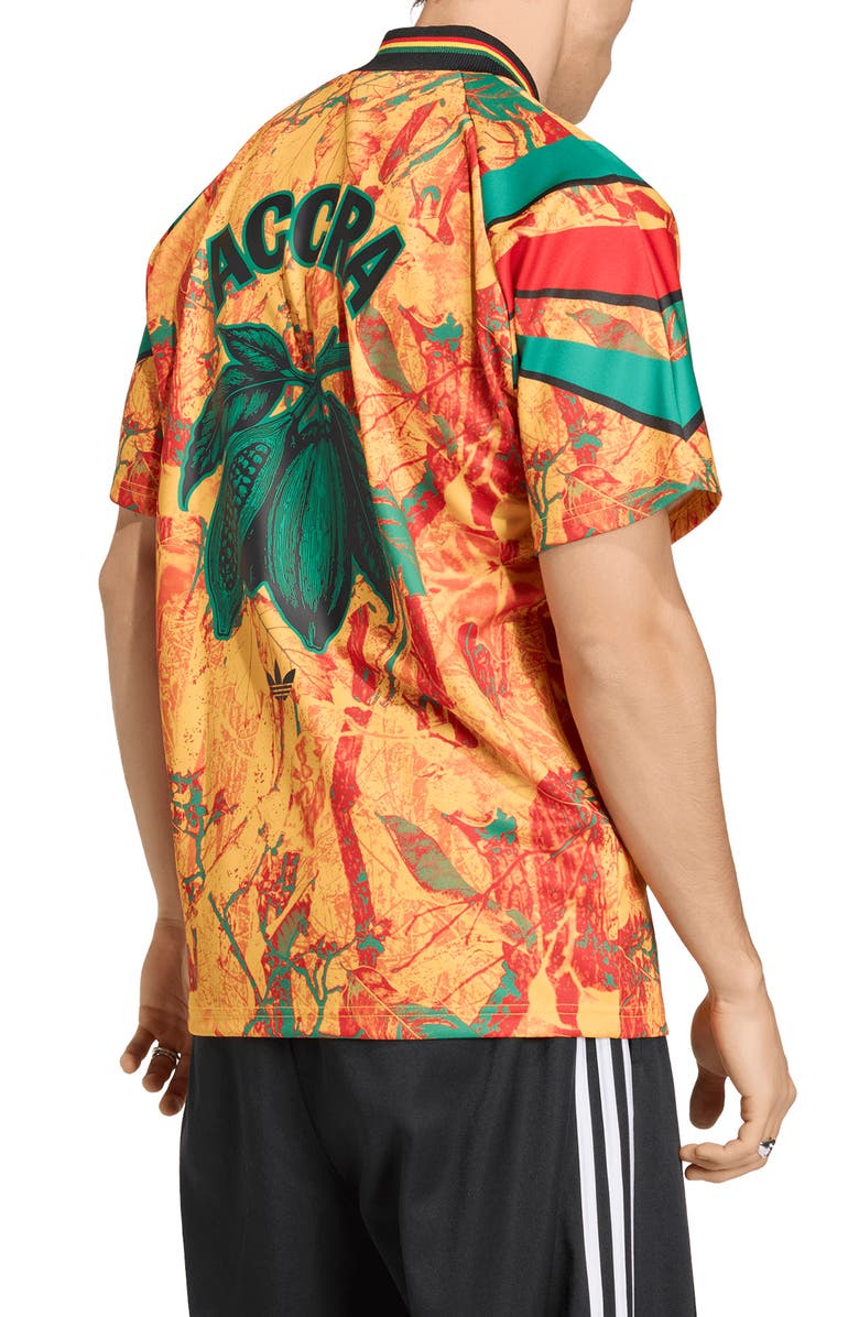 adidas Ghana Graphic Jersey, Alternate, color, Green/ Yellow/ Better Scarlet