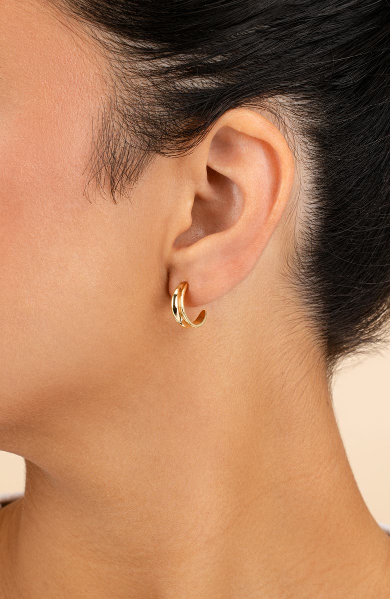 Sterling Forever Melissa Hoop Earrings, Alternate, color, Gold