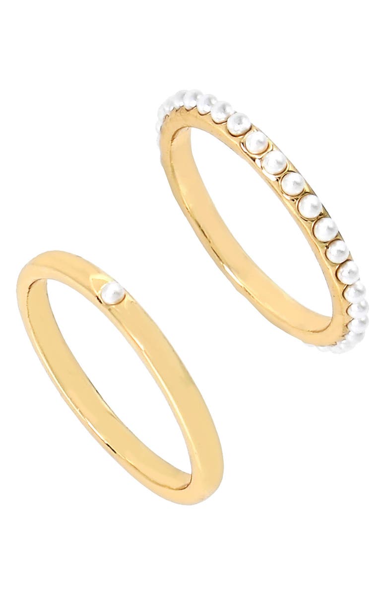 AllSaints 2-Piece Imitation Pearl Ring Set, Main, color, 
