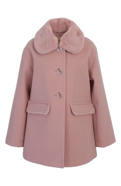 Kids' Faux Fur Collar Wool Coat (Toddler & Little Kid)