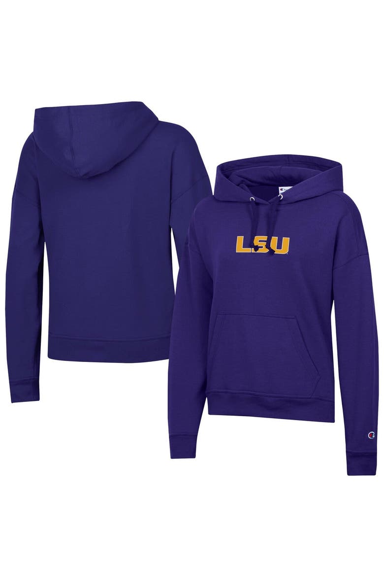 Women's Champion Purple LSU Tigers Powerblend Fleece Hoodie, Main, color, Purple