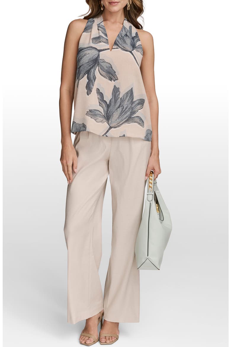 Print V-Neck Sleeveless Top, Alternate, color, SAND COMBO