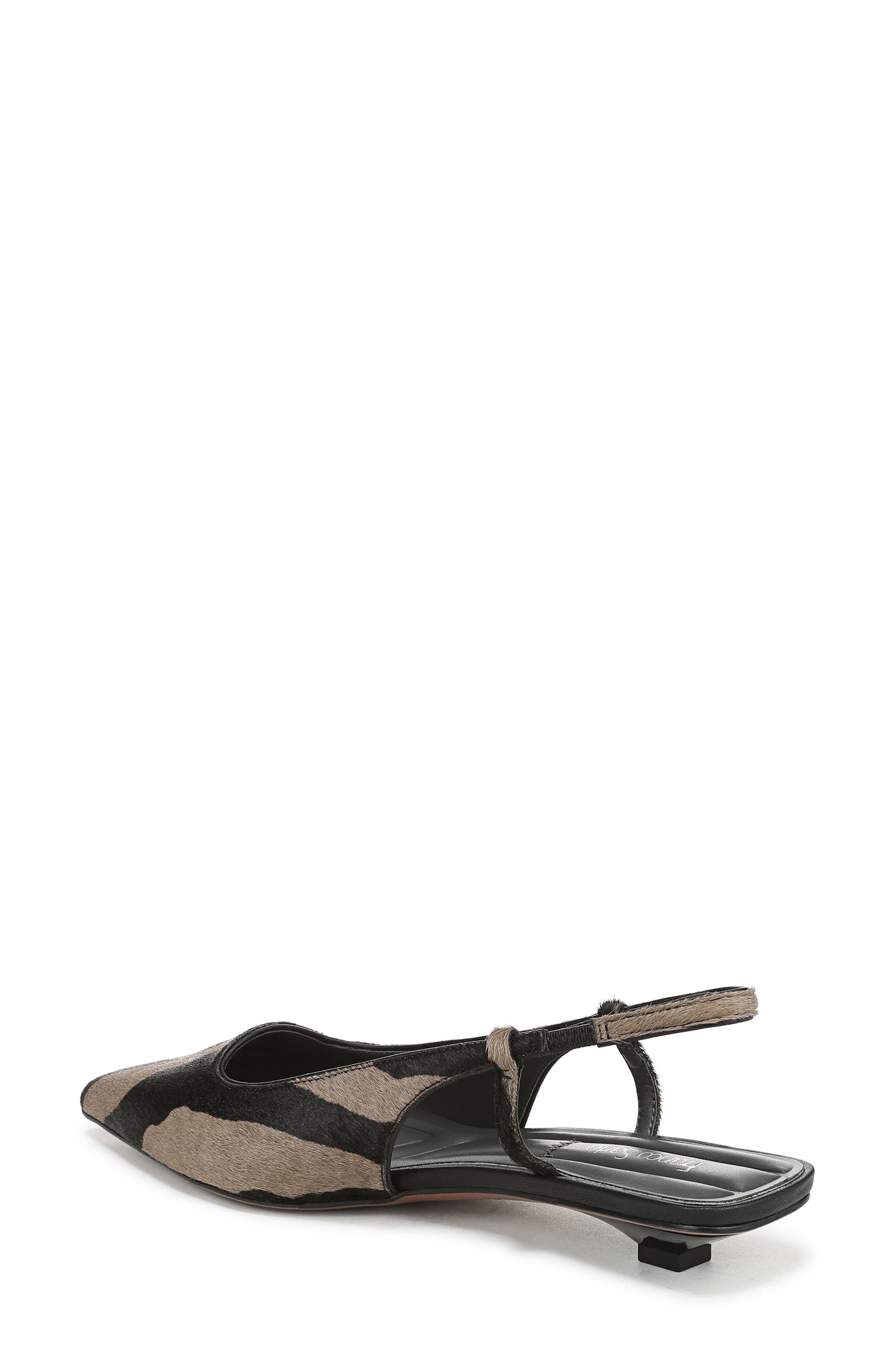 Franco Sarto Palmira Slingback Genuine Calf Hair Pointed Toe Flat, Alternate, color, Mocha Grey