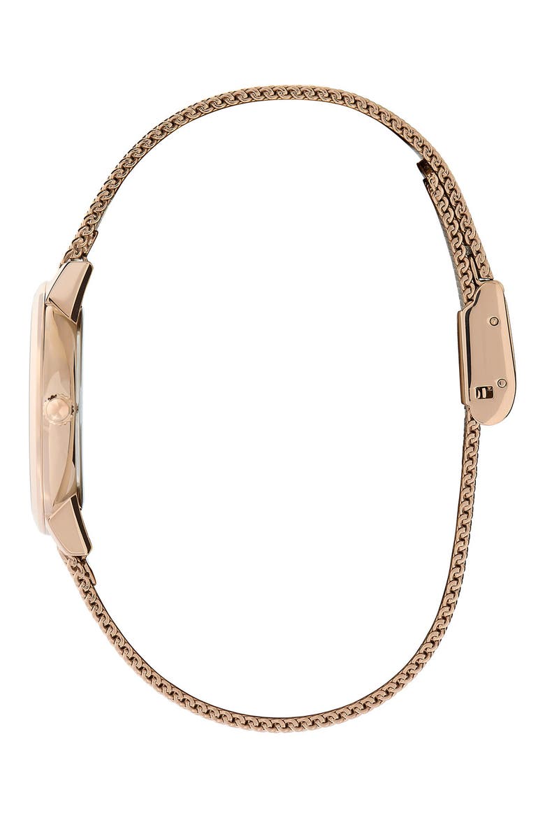 Signature Bees Mesh Strap Watch, 28mm, Alternate, color, CARNATION GOLD