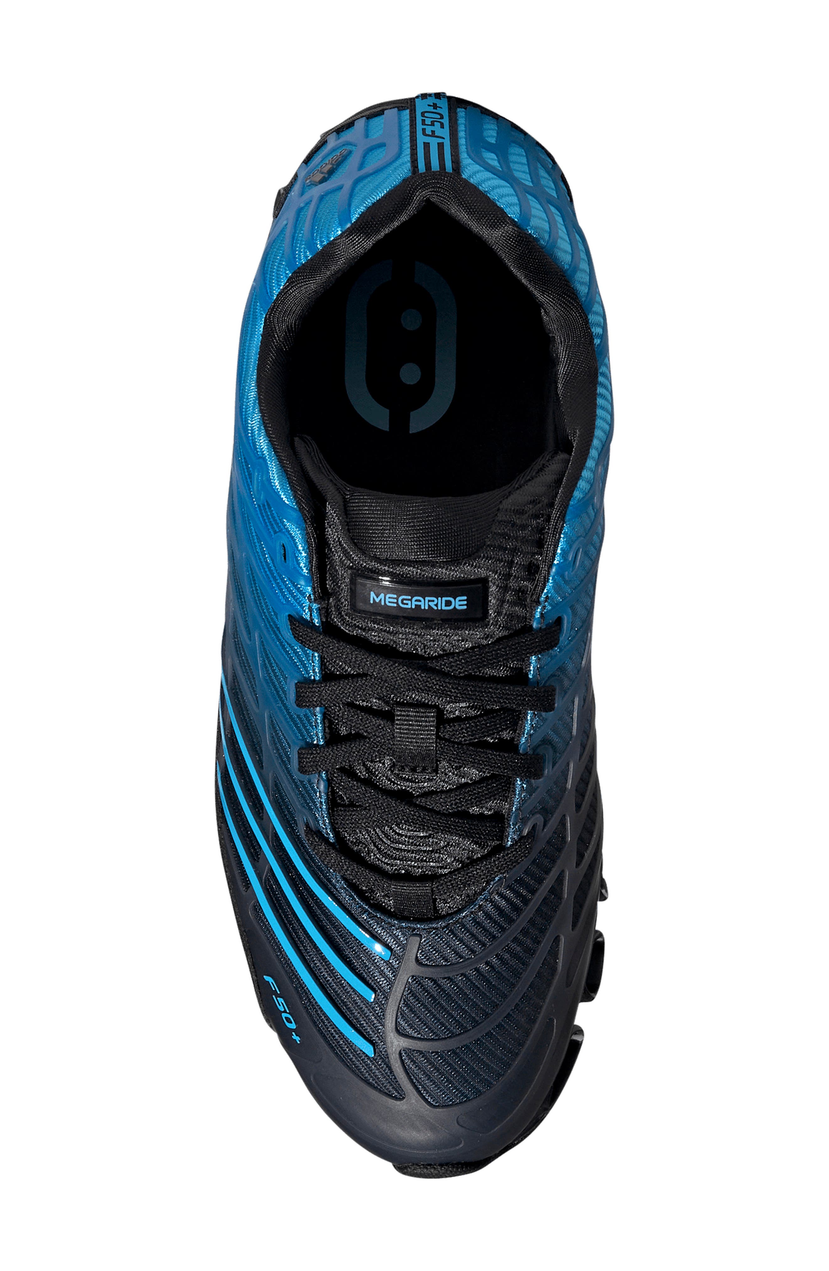 adidas Megaride F50 Running Sneaker, Alternate, color, Black/ Lucid Aquamarine/ Black