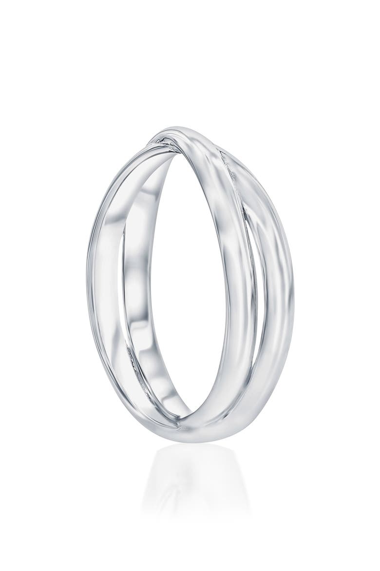 Crossover Ring, Alternate, color, SILVER