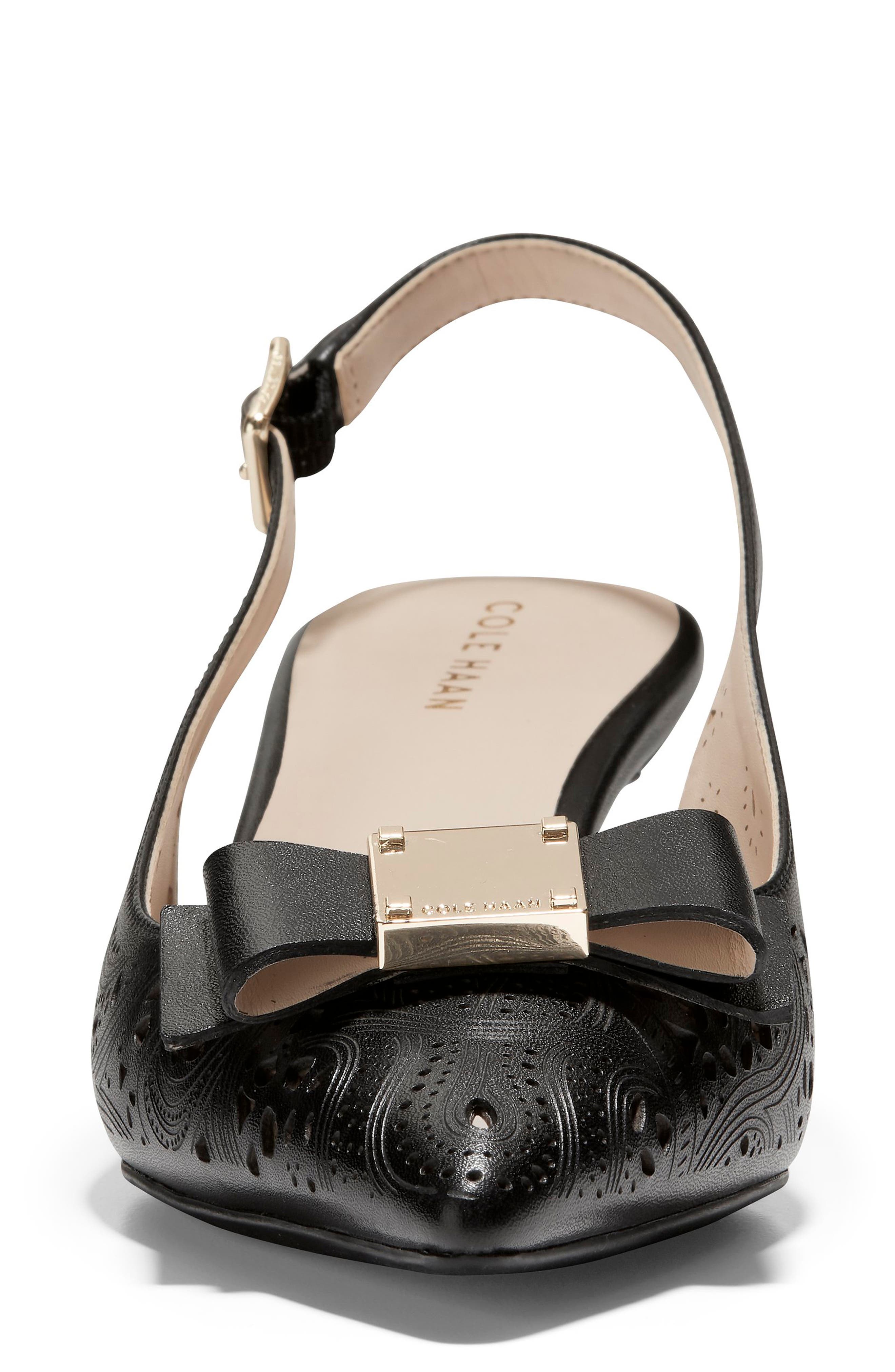 Tali Bow Slingback Pump, Alternate, color, BLACK/ BLACK LEATHER