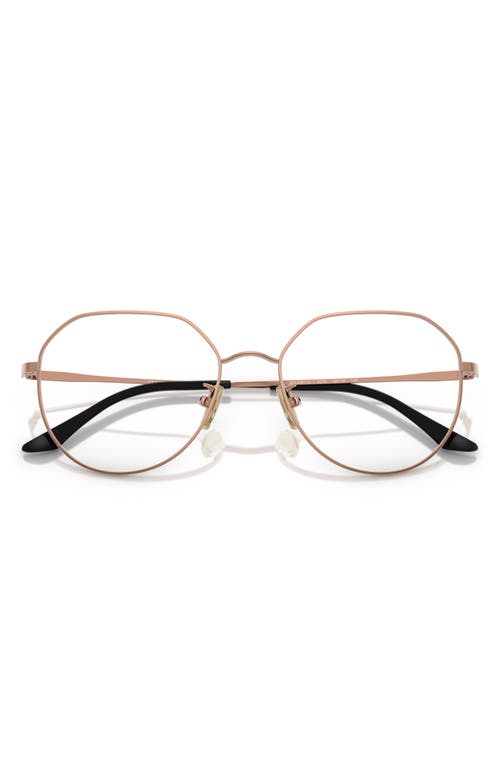 Vogue 55mm Round Optical Glasses In Rose Gold