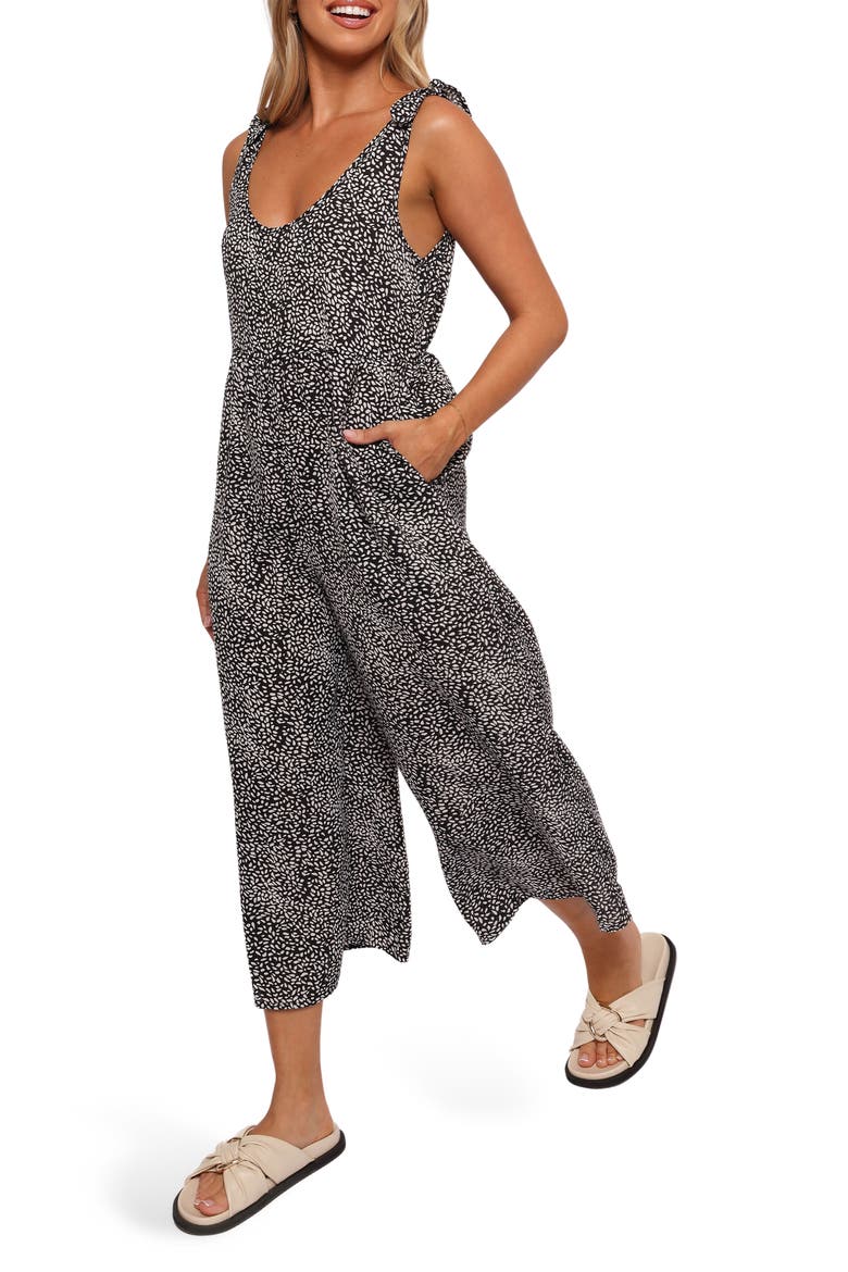 Lea Wide Leg Jumpsuit, Alternate, color, WHITE BLACK