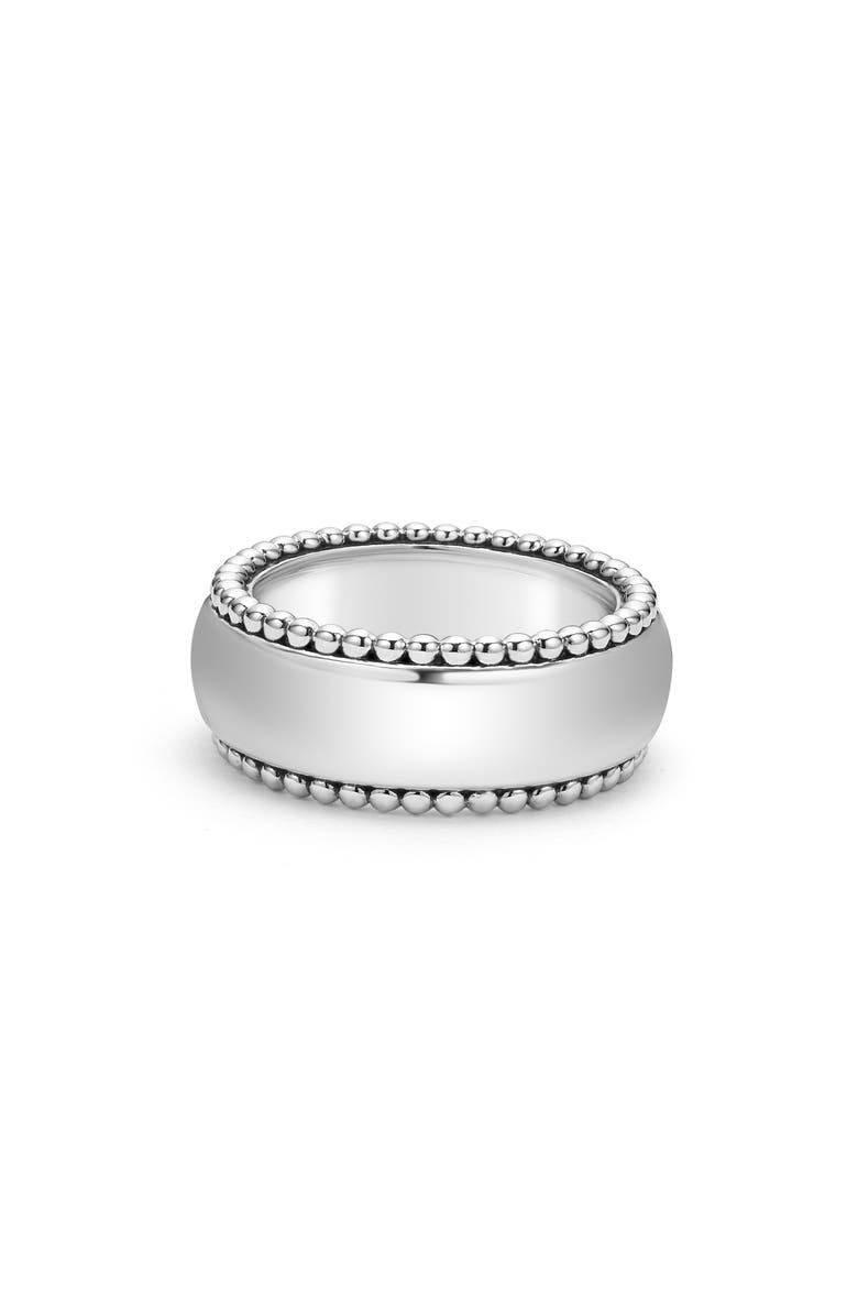 LAGOS Men's Anthem Caviar Lined Band Ring, Alternate, color, Silver