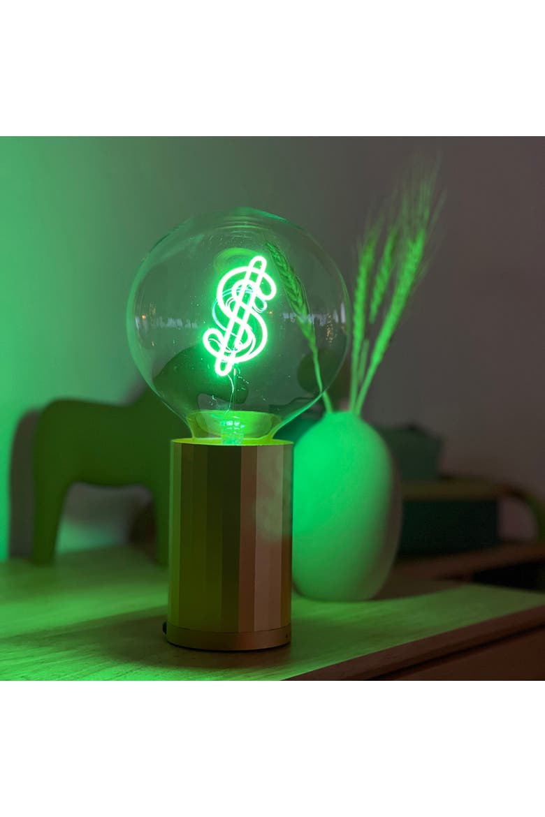 Dollar Sign Portable Table Lamp, Alternate, color, Gold