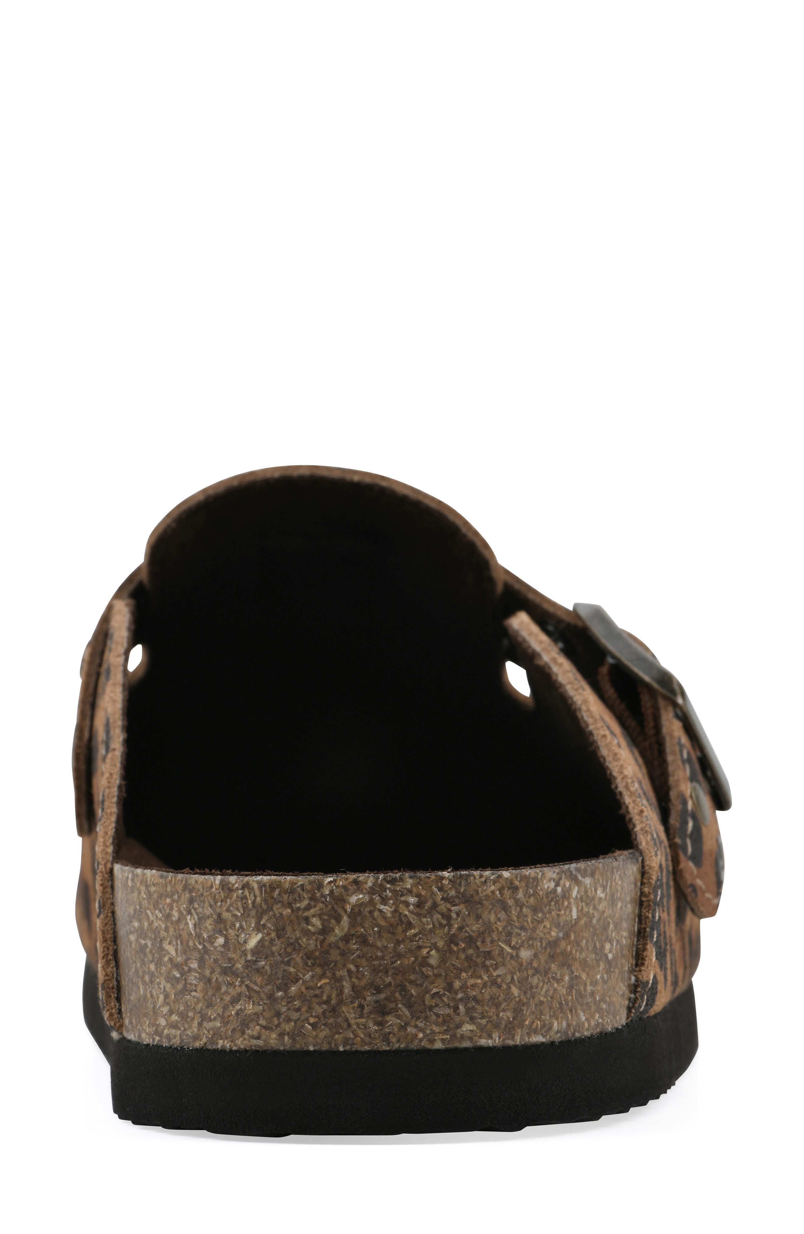 White Mountain Footwear Benben Clog, Alternate, color, Brown/ Leopard/ Suede