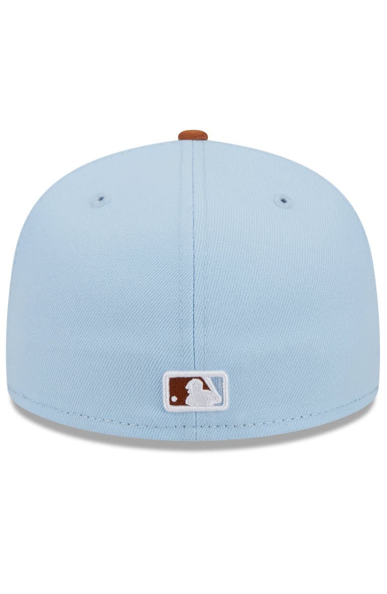New Era Men's New Era Light Blue/Brown New York Yankees Spring Color Basic Two-Tone 59FIFTY Fitted Hat, Alternate, color, Light Blue