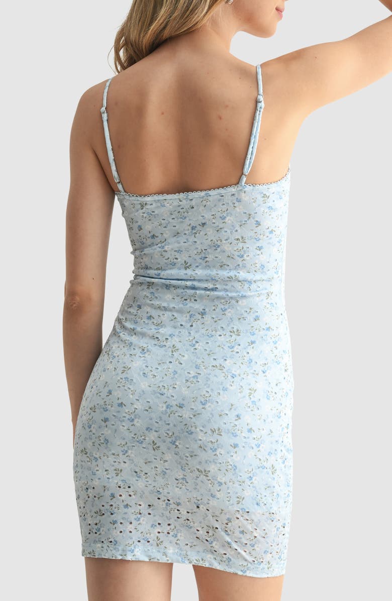 Lush Ditsy Eyelet Knit Minidress, Alternate, color, Light Blue