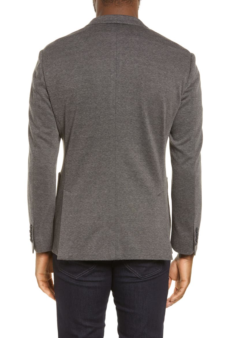 Trim Fit Double Face Ponte Sport Coat, Alternate, color, GREY SHADE DOUBLEFACE KNIT