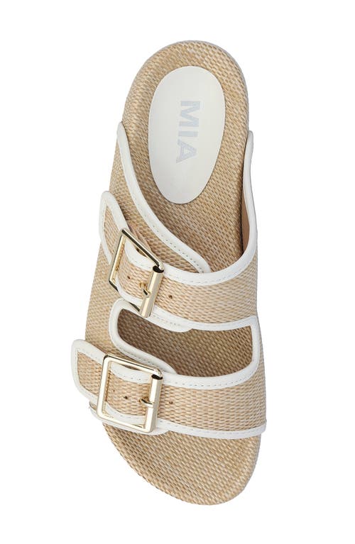 Mia Women's Gazell Double Buckle Slip-on Slide Sandals In Natural/white
