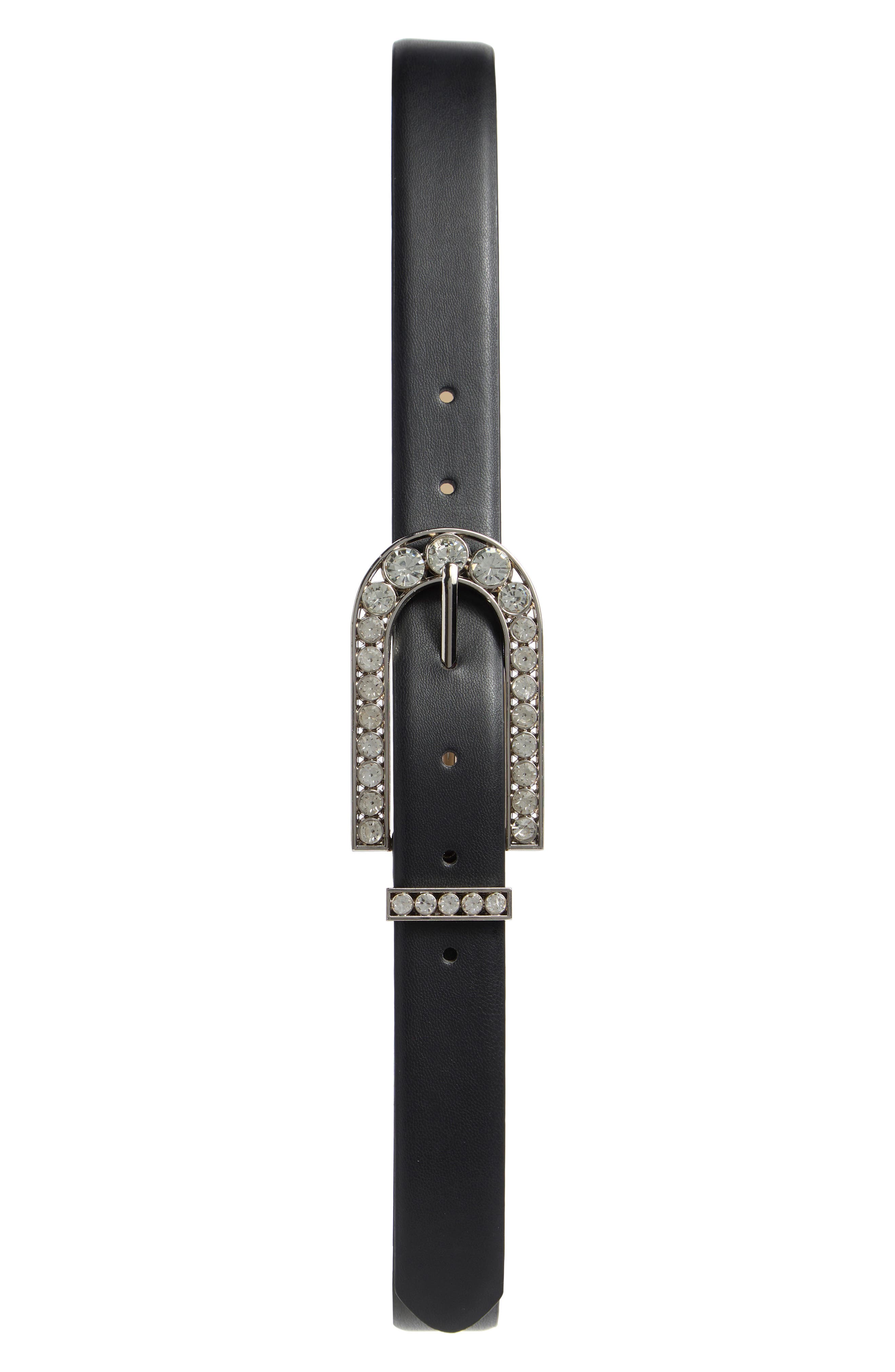 Vince Camuto Crystal Embellish Slim Belt