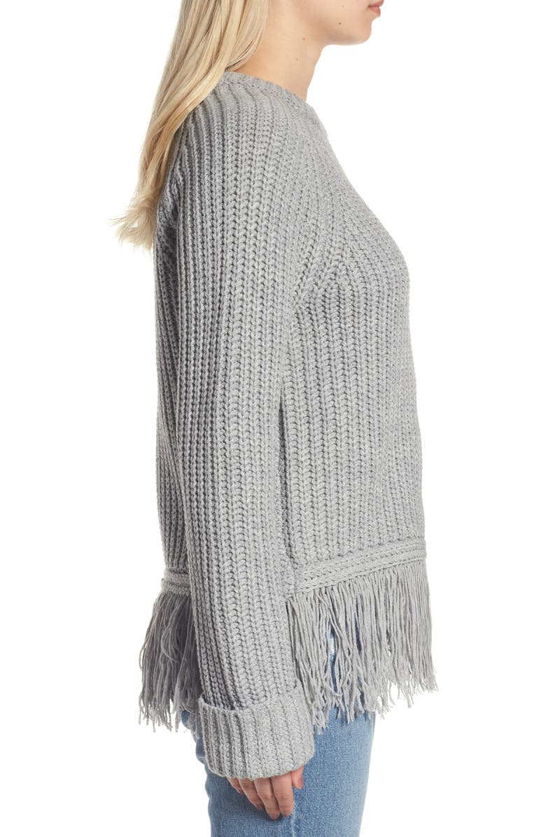 MOON RIVER Fringe Hem Sweater, Alternate, color,