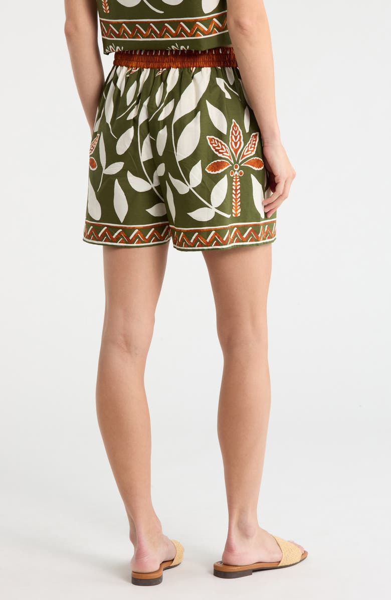 Halogen<sup>®</sup> Floral Print Cotton Drawstring Shorts, Alternate, color, Chive