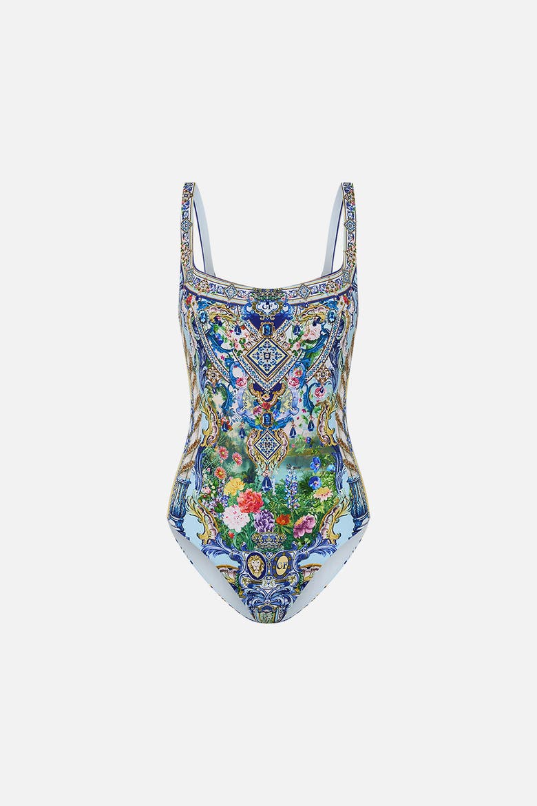 Underwire Square Neck One Piece Wall To Wall Wonders, Alternate, color, Wall To Wall Wonders