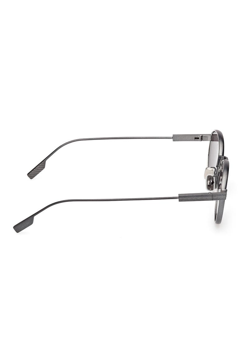 52mm Oval Sunglasses, Alternate, color, GUNMETAL/ PALLADIUM TRIM/ GREY