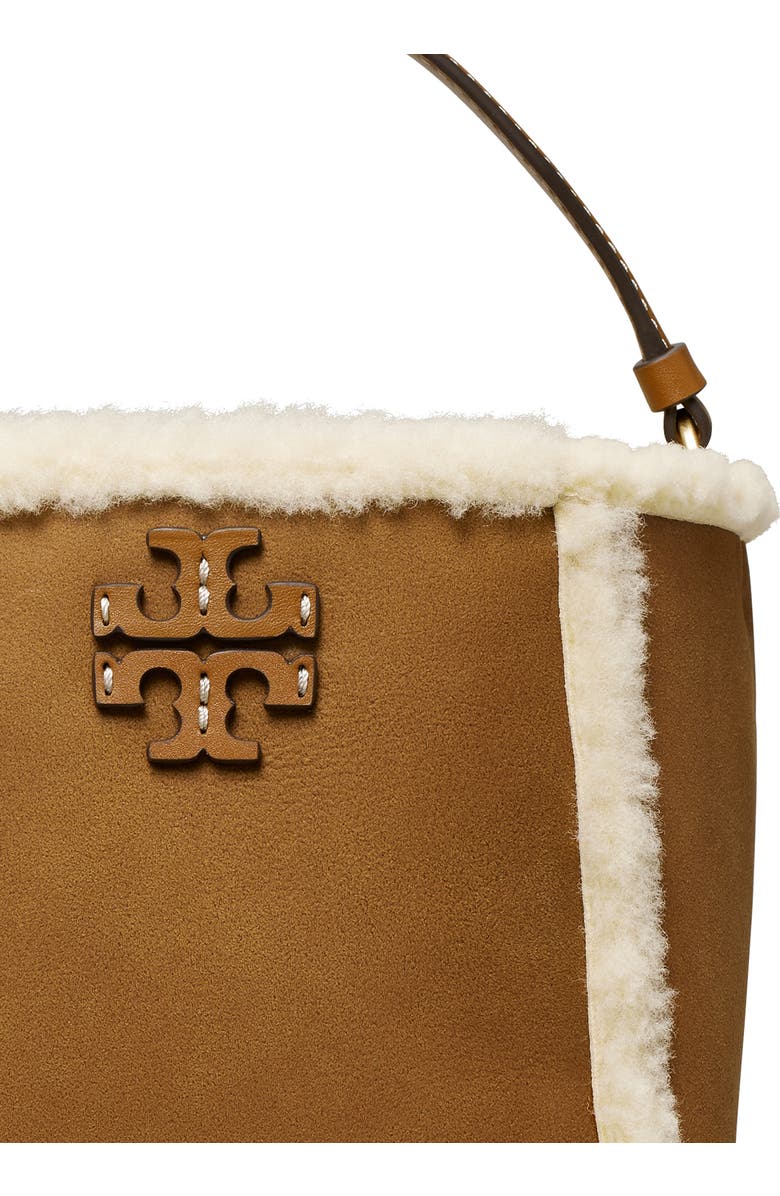Tory Burch Small McGraw Genuine Shearling Bucket Bag, Alternate, color,