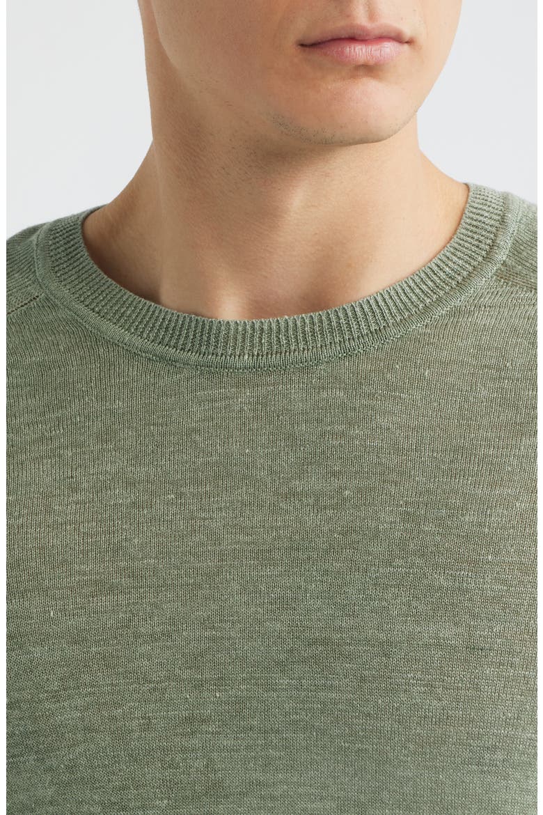 Cormack Long Sleeve Crewneck Linen & Silk Pullover, Alternate, color, SAGE