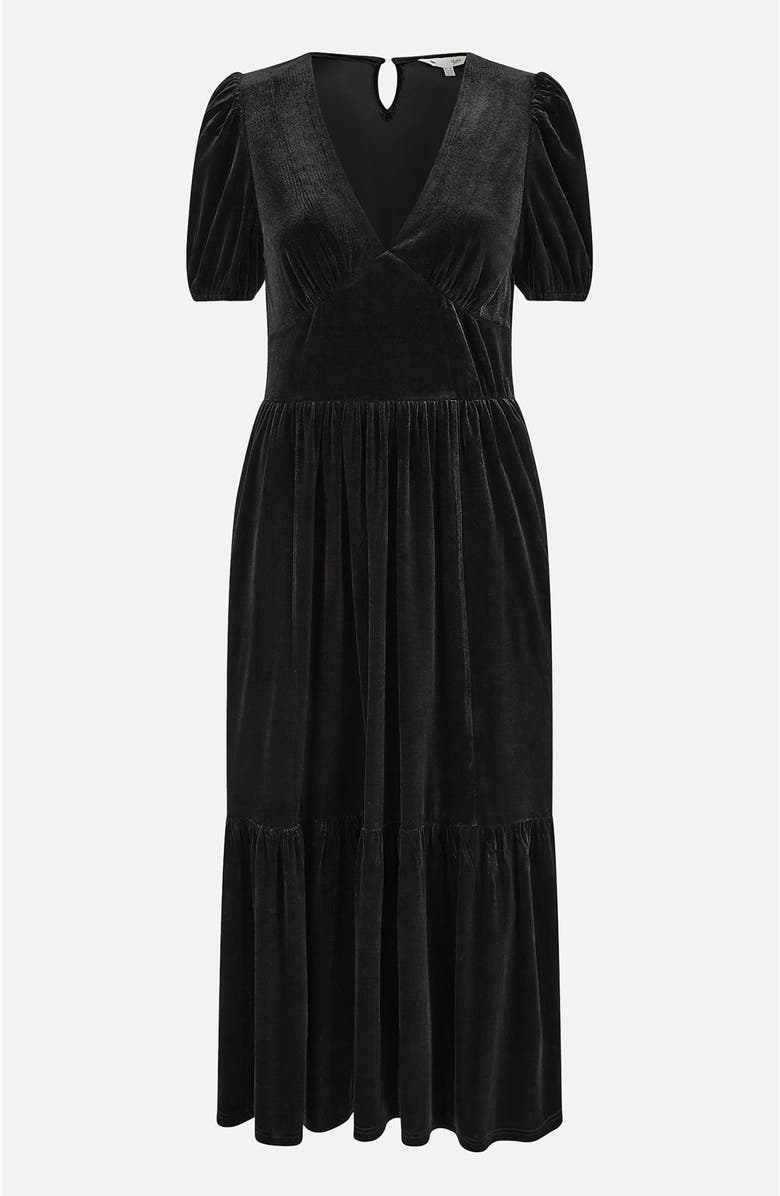 Yumi Velvet Midi Dress, Alternate, color, Black
