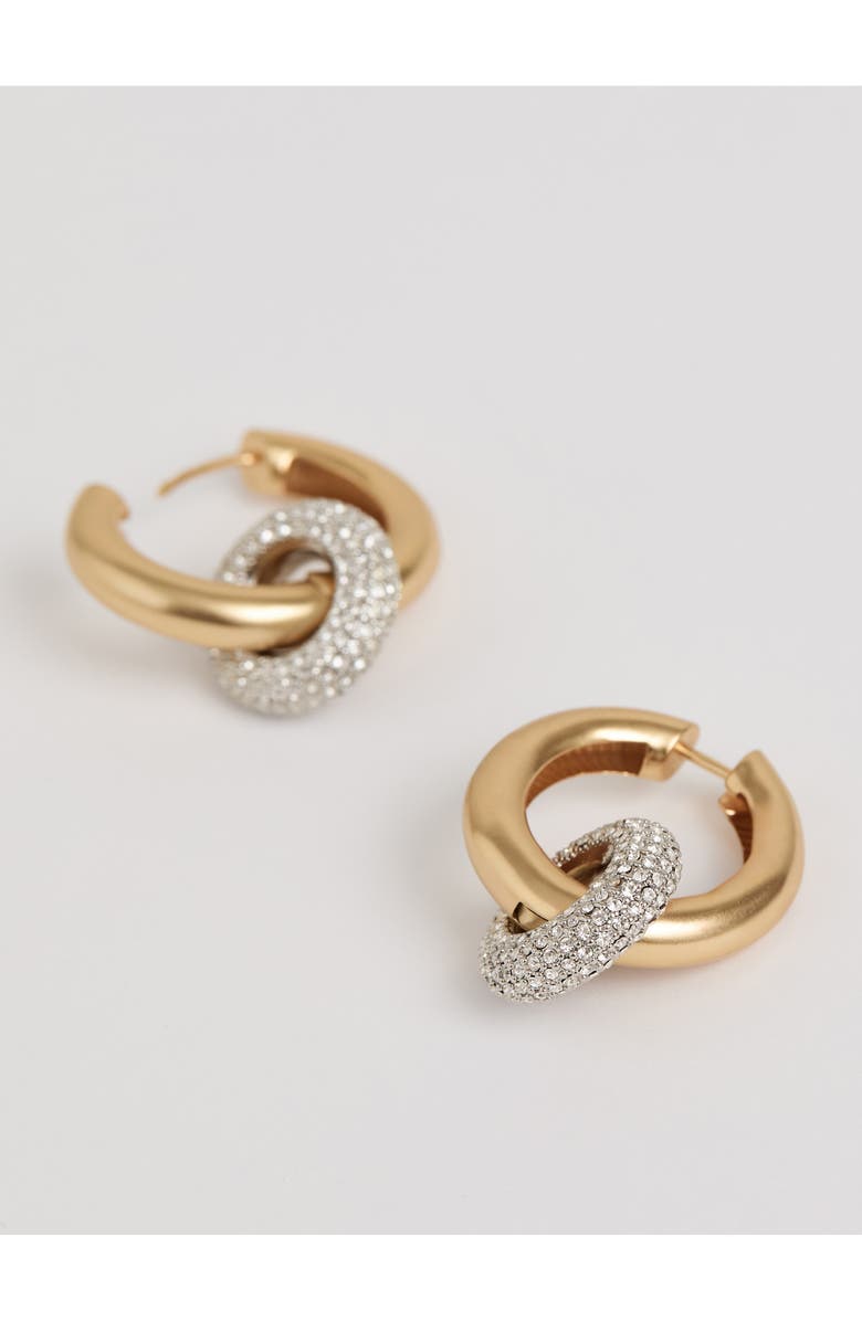 Reiss Amber Pavé Statement Hoop Earrings, Alternate, color, Gold / Silver Tone/ Crystal