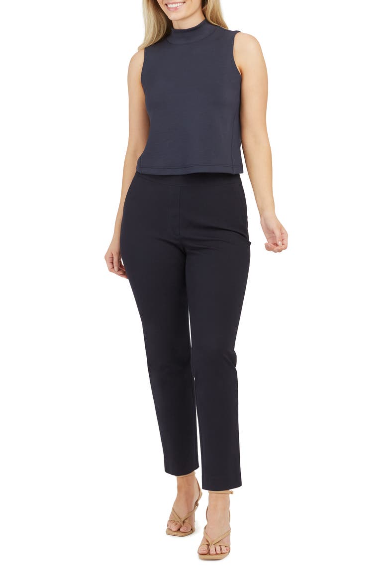 AirEssentials Mock Neck Crop Top, Alternate, color, CLASSIC NAVY