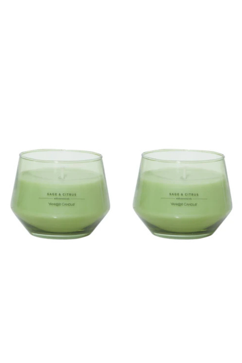 Sage & Citrus Studio Candle with Essential Oils, Set of 2, Main, color, Green